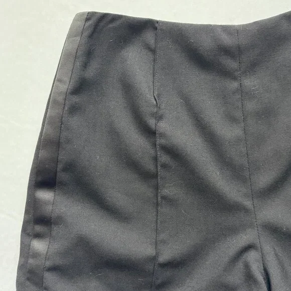 Nicole Miller Black Tuxedo Shorts Size 4 Satin Trim Tailored Dress Shorts - Picture 9 of 11